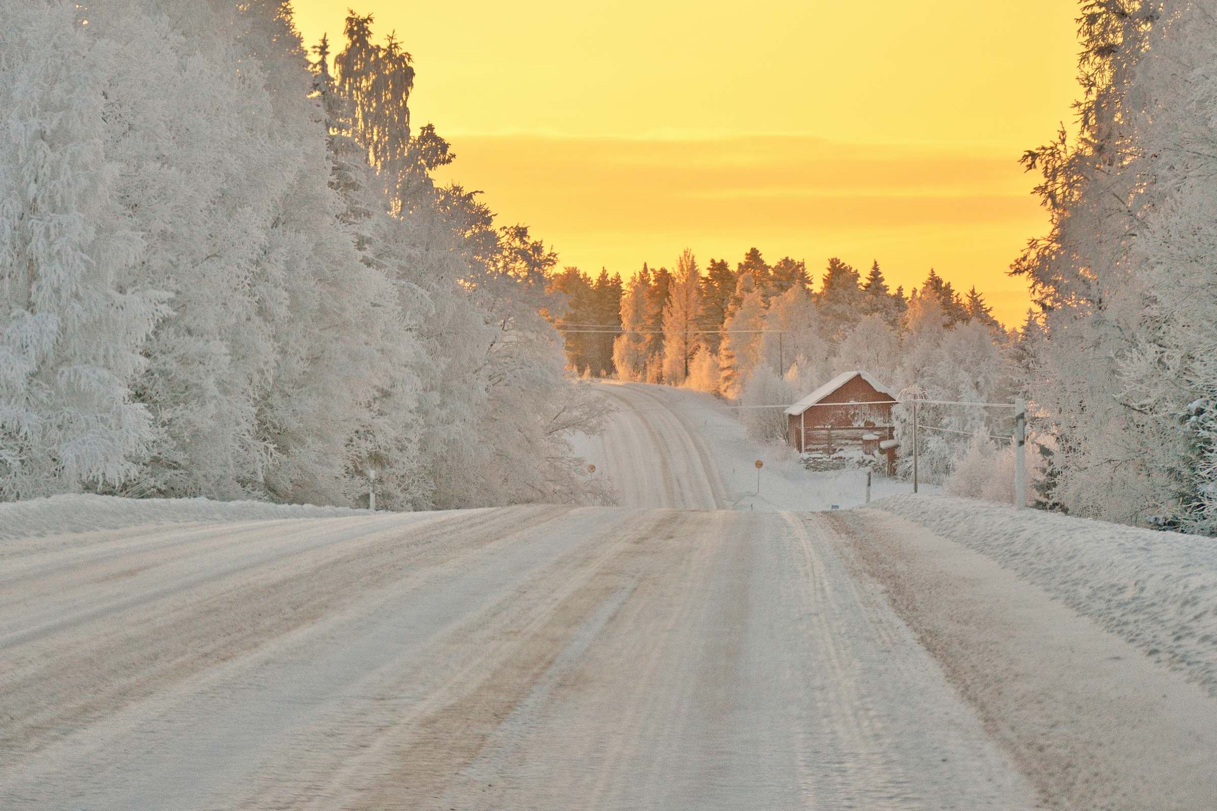 Сказочная зимняя дорога в Финляндии