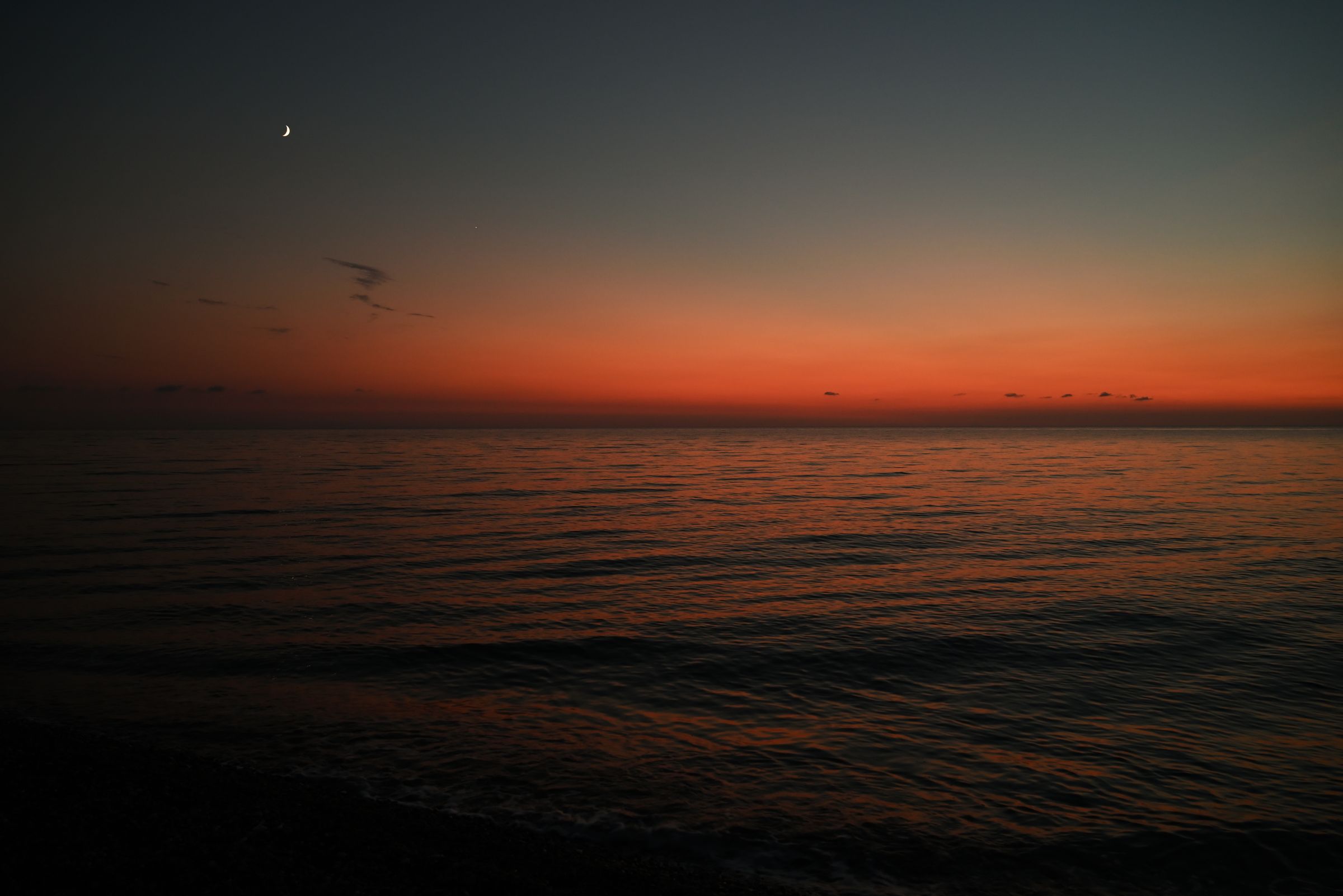 Абхазия. Закат над морем.