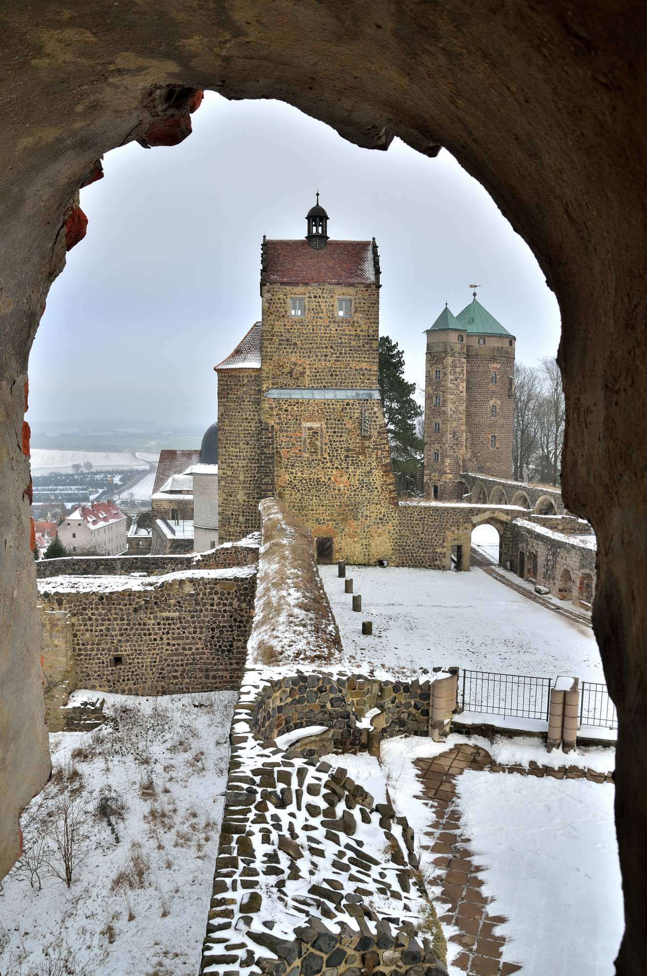 Зайгер-башня и башня Козель крепости Штольпен в Саксонской Швейцарии