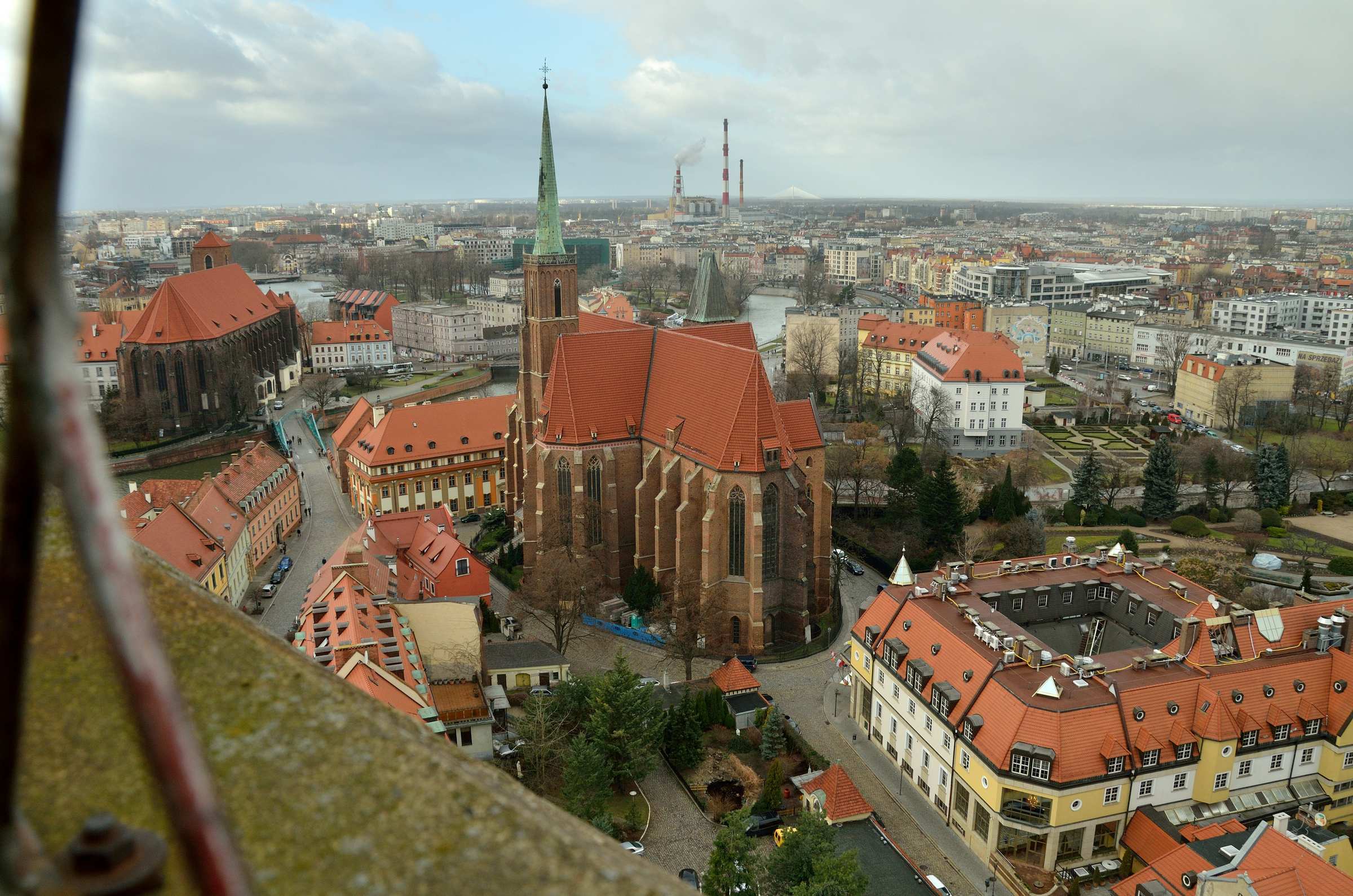 Вид на Вроцлав с одной из башен собора Иоанна Крестителя