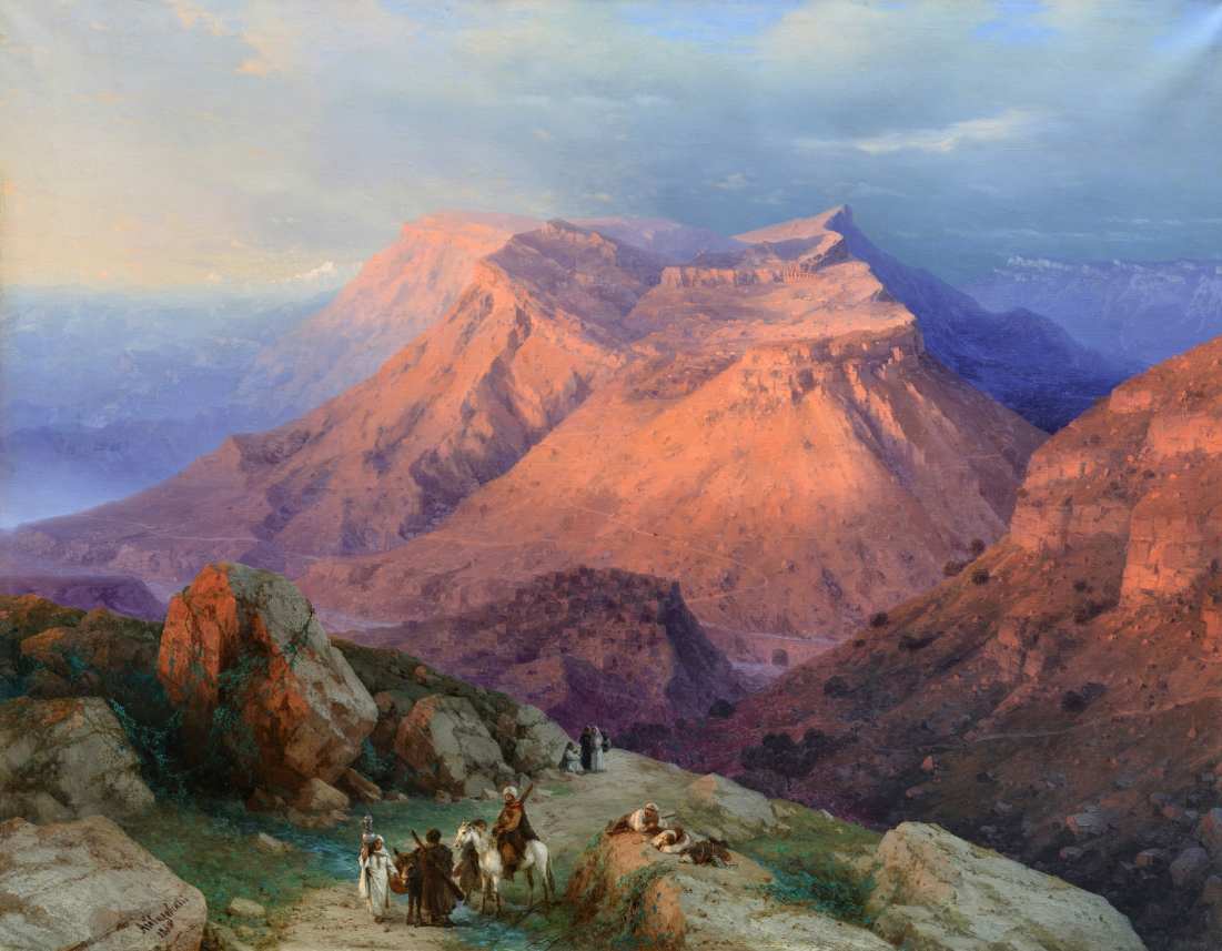 Айвазовский И. К. «Аул Гуниб в Дагестане. Вид с восточной стороны», 1869 год.
