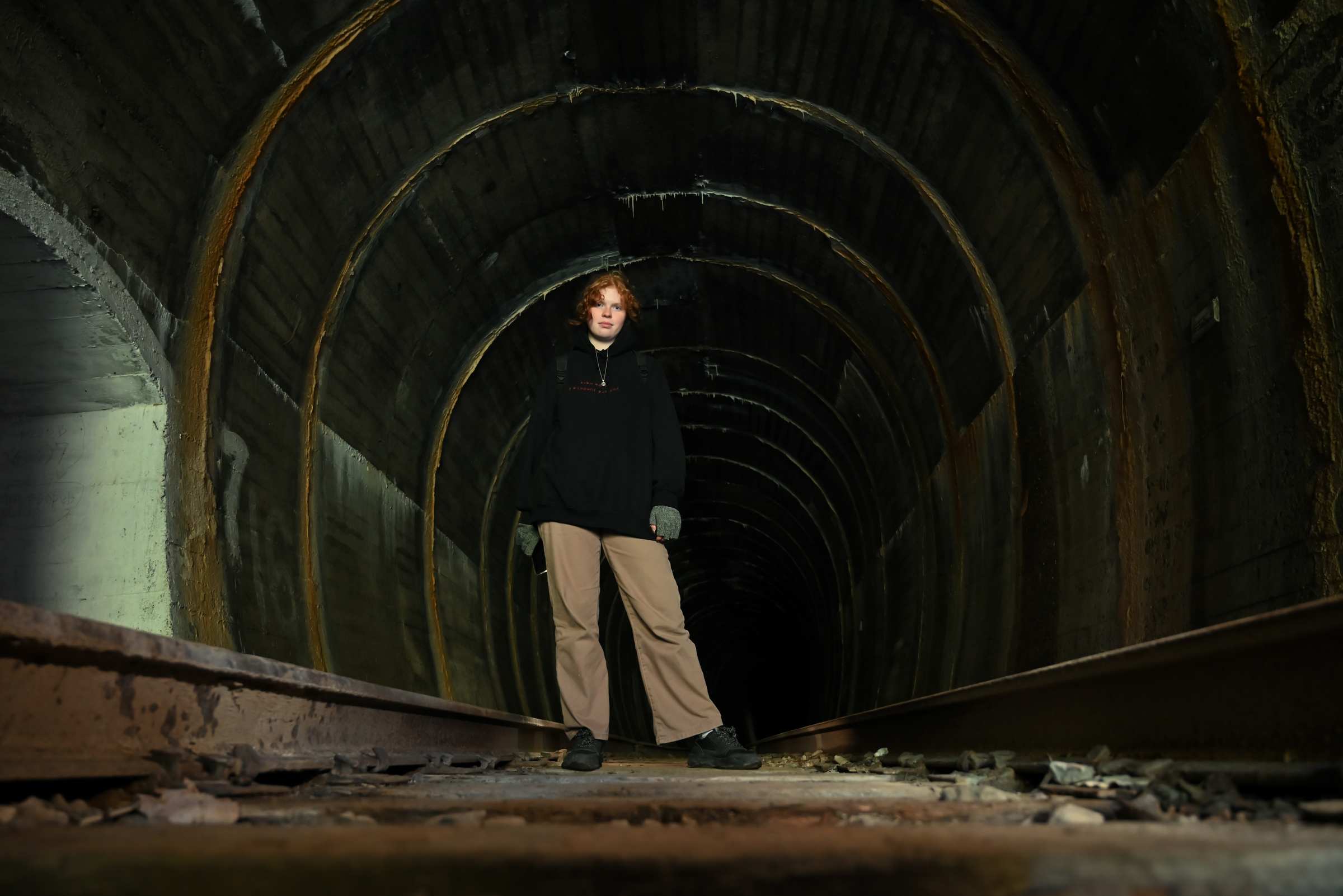 В тоннеле №13 заброшенной японской железной дороги на Сахалине.