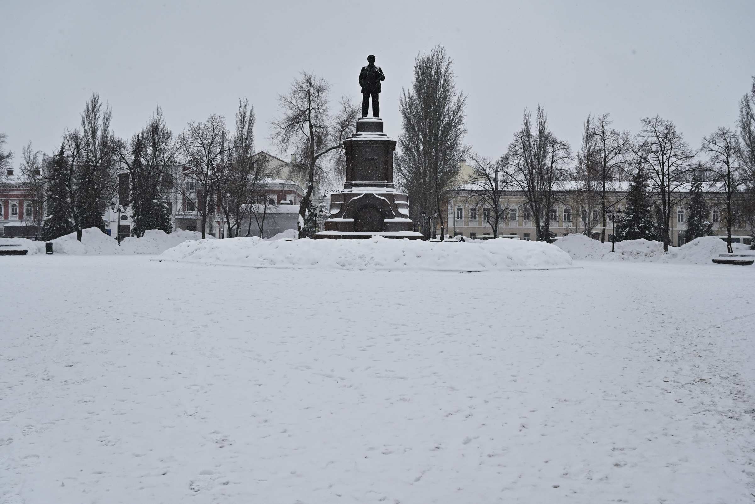 Площадь Революции в Самаре зимой.